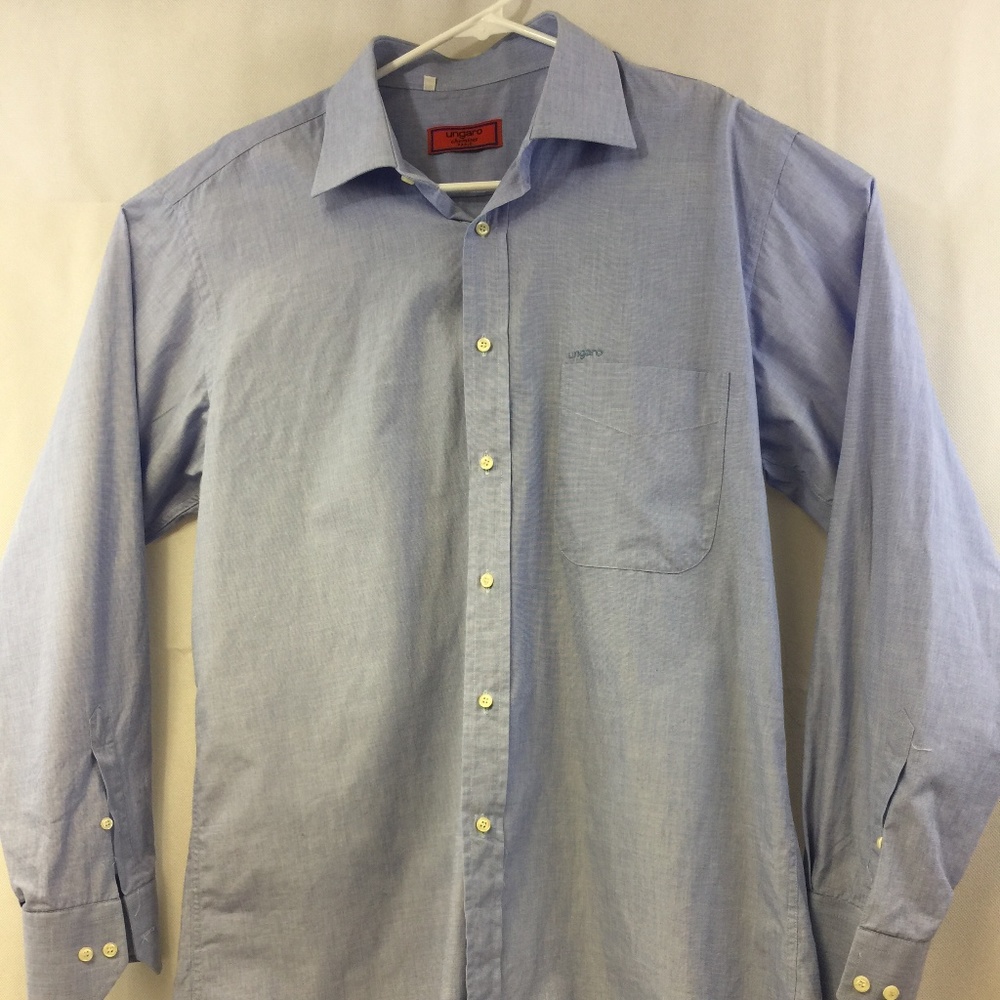 UNGARO Mens Shirt Size 42 16 1/2 Large Blue 💰